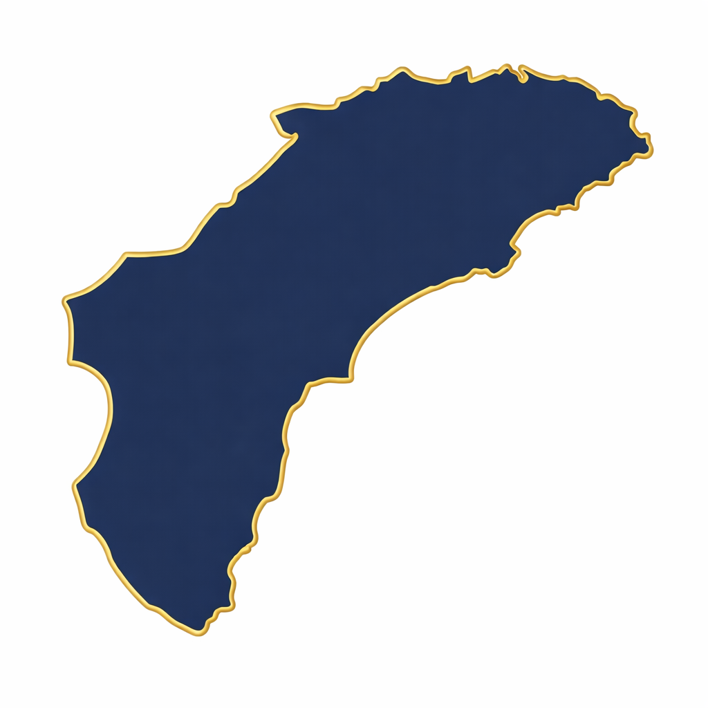 Mapa de Alicante con marcas de universidades