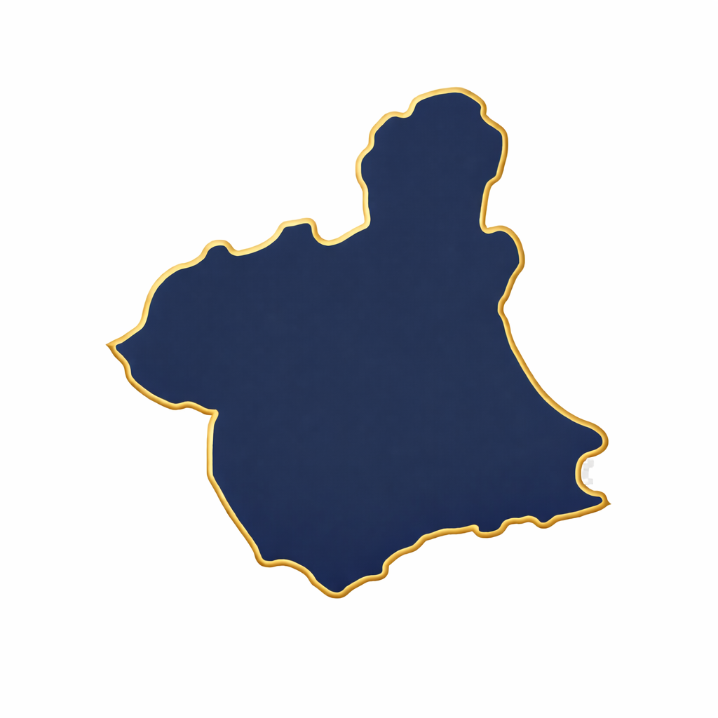 Mapa de Murcia con marcas de universidades